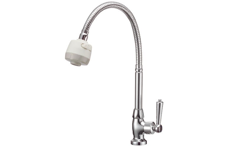 一字單冷立式萬向龍頭