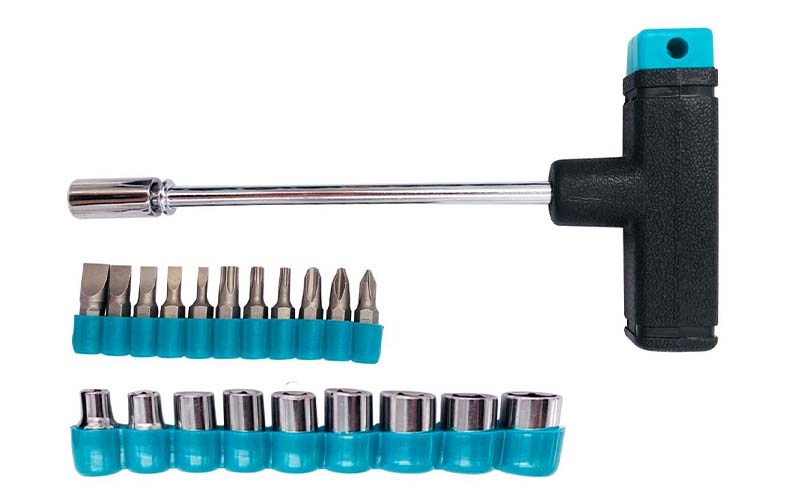  22PC T-BAR SOCKET DRIVER AND BIT SET