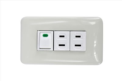 97-093 組合式夜光開關插座-1切2插 15A / 125V